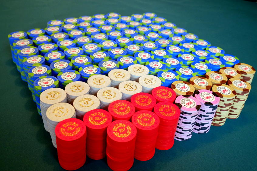 300 Real Casino Bud Jones Coin Inlay Poker Chips Set -w Rare $100