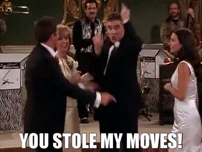 YARN | You stole my moves! | Friends (1994) - S08E01 The One After I Do |  Video gifs by quotes | de41a82a | 紗